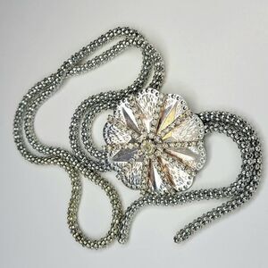 Silver tone Large Pendant  Necklace